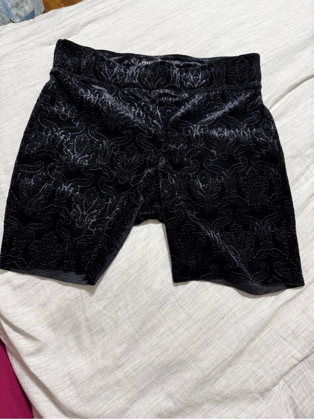 Ruff Hewn Black Velvet Patterned Bike Shorts - Picture 3 of 5